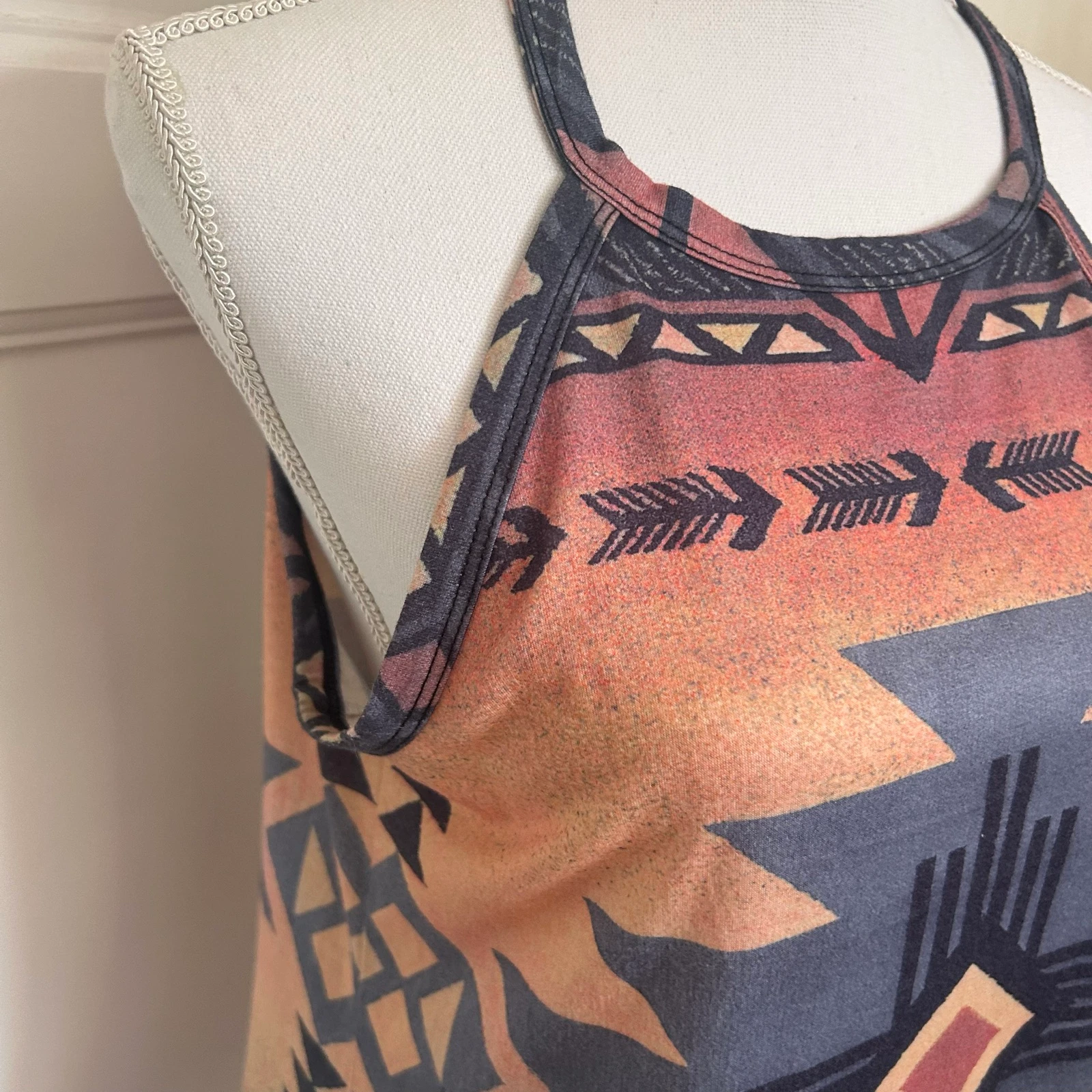 Top halter boho con estampado azteca/etnográfico Sunset – Talla M – photo 3